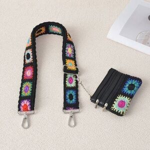 2pc Set Crochet Purse Strap + Mini Wallet